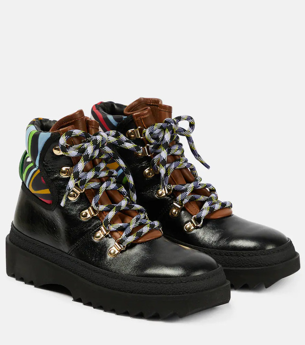  Pucci Pucci X Fusalp Printed Leather Ankle Boots 