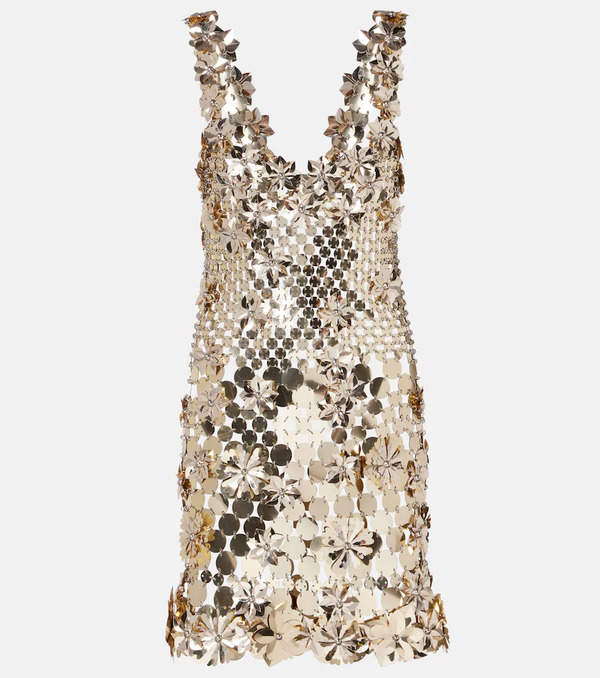 Rabanne Rabanne Embellished Chainmail Minidress 