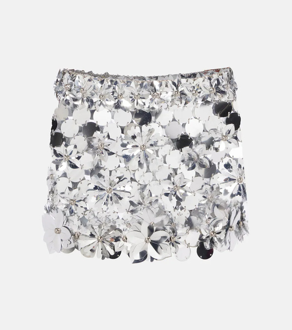  Rabanne Rabanne Embellished Chainmail Miniskirt 