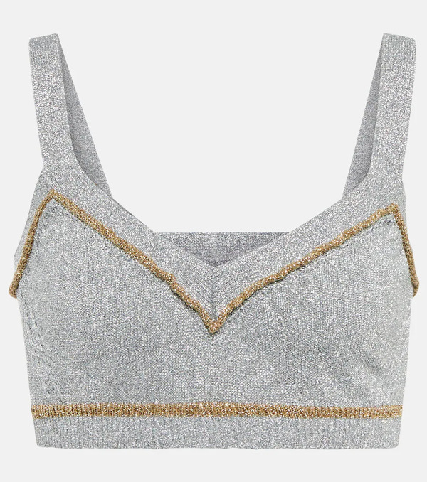  Rabanne Rabanne Metallic Knit Crop Top 