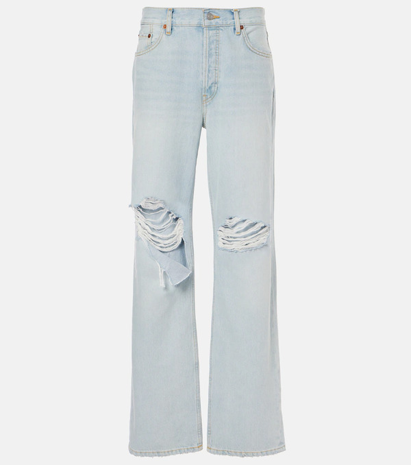  Re/done Re/done Loose Long Distressed Straight Jeans 