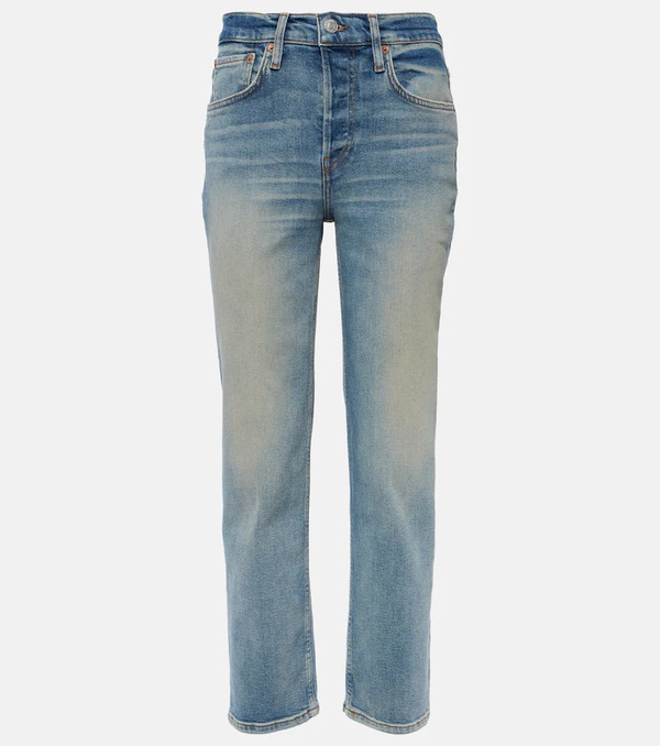  Re/done Re/done Mid Rise Stove Pipe Straight Jeans 