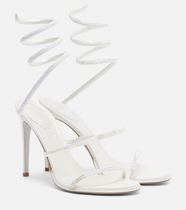  Rene Caovilla Rene Caovilla Cleo Embellished Leather Sandals 
