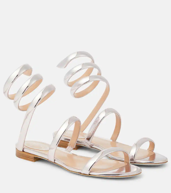  Rene Caovilla Rene Caovilla Cleo Mirrored Leather Sandals 