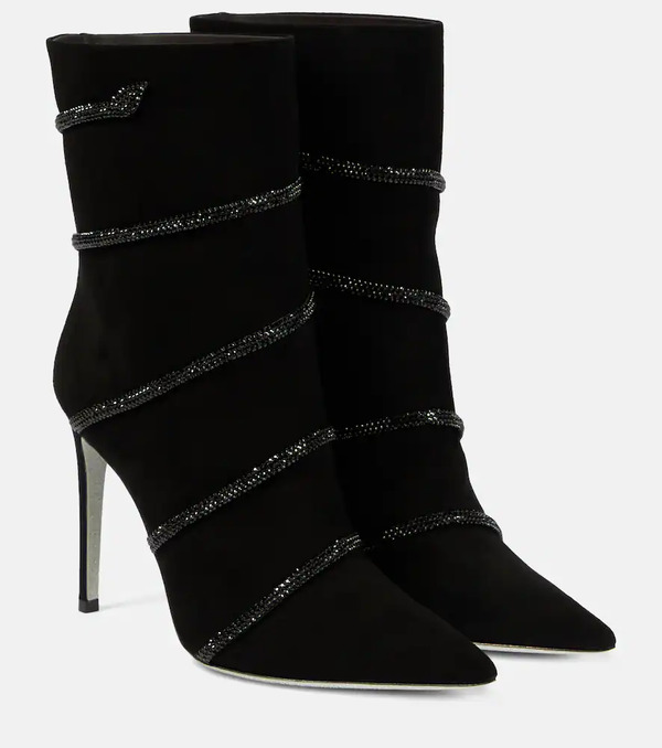  Rene Caovilla Rene Caovilla Morgana Embellished Suede Boots 