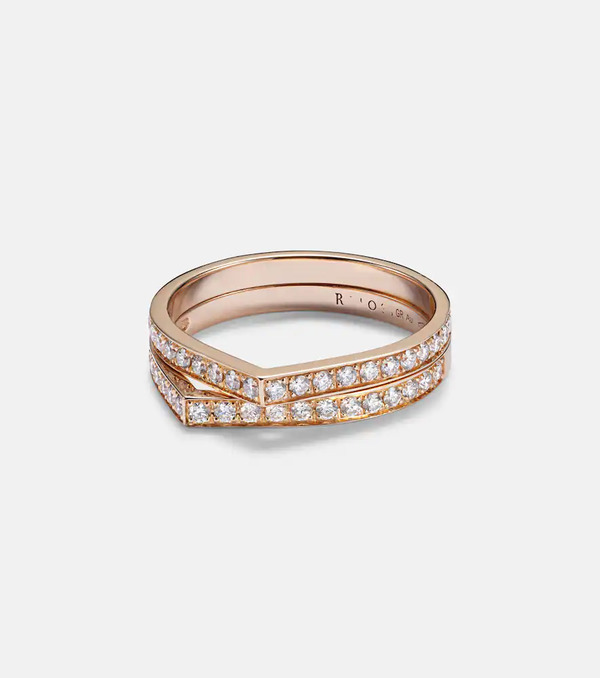  Repossi Repossi Antifer Rose Gold Ring With Diamonds 