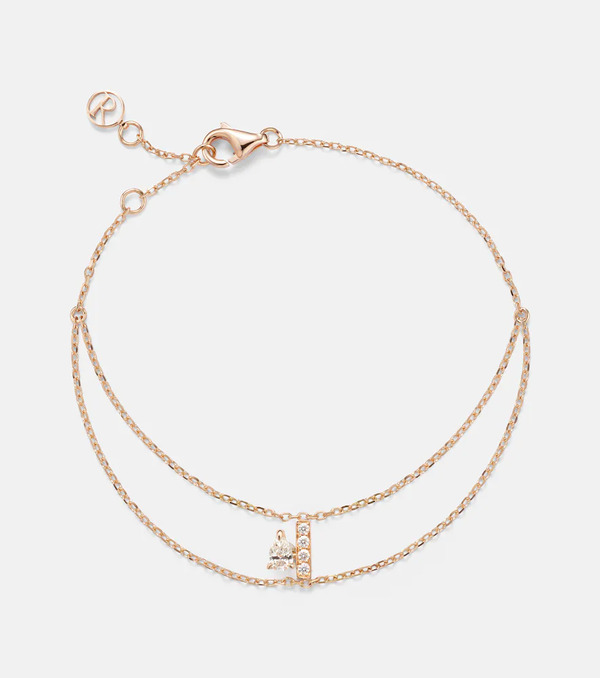  Repossi Repossi Letters 18kt Rose Gold Bracelet With Diamonds 