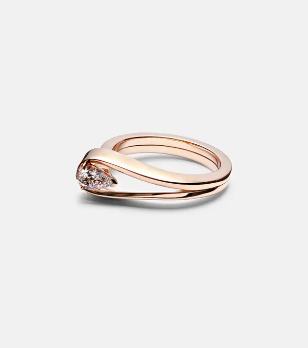  Repossi Repossi Serti Inverse 18kt Rose Gold Ring With Diamond 