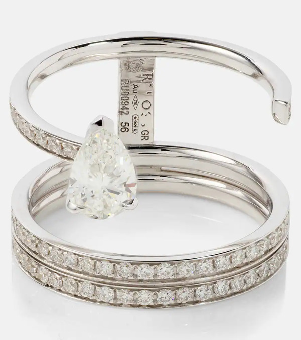  Repossi Repossi Serti Sur Vide 18kt White Gold Ring With Diamonds 