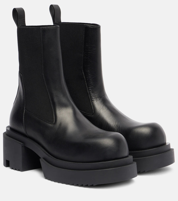  Rick Owens Rick Owens Beatle Leather Platform Chelsea Boots 