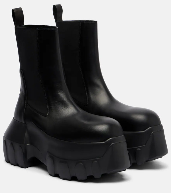  Rick Owens Rick Owens Beatle Mega Tractor Leather Chelsea Boots 