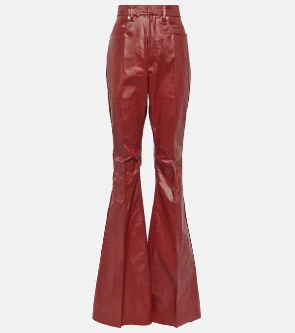  Rick Owens Rick Owens Bolan High-rise Coated Denim Jeans 