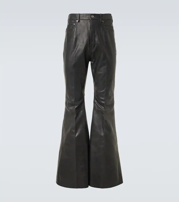  Rick Owens Rick Owens Bolan Leather Flared Pants 