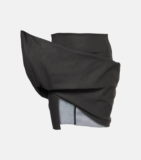  Rick Owens Rick Owens Draped Cotton-blend Miniskirt 