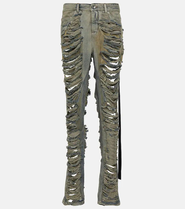  Rick Owens Rick Owens Drkshdw Distressed Low-rise Jeans 