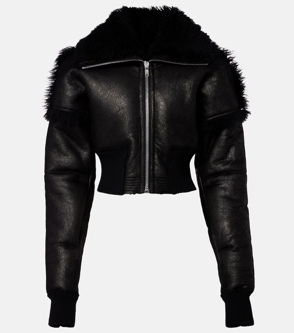  Rick Owens Rick Owens Flight Cropped Leather Jacket 