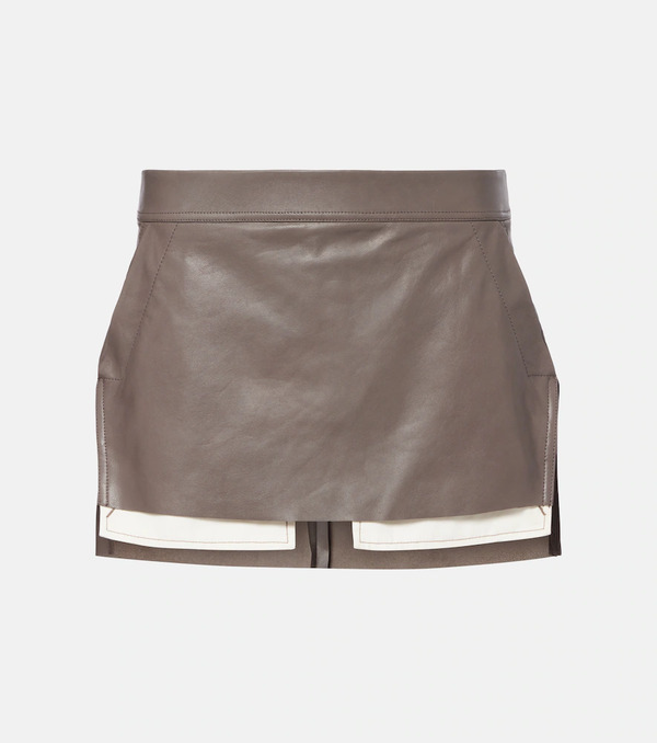  Rick Owens Rick Owens Fog Leather Miniskirt 