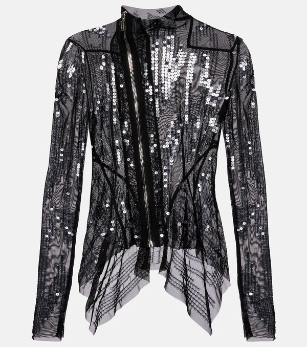  Rick Owens Rick Owens Gary Sequined Tulle Jacket 