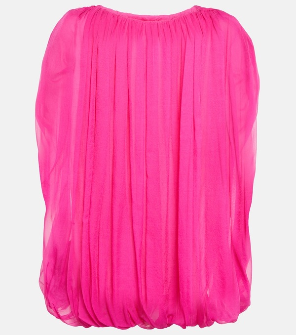  Rick Owens Rick Owens Gathered Silk Chiffon Top 