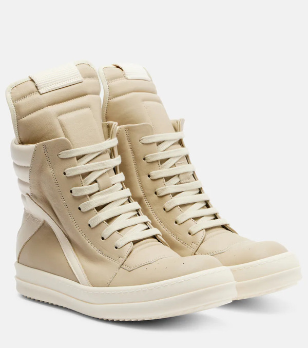  Rick Owens Rick Owens Geobasket Leather Sneakers 