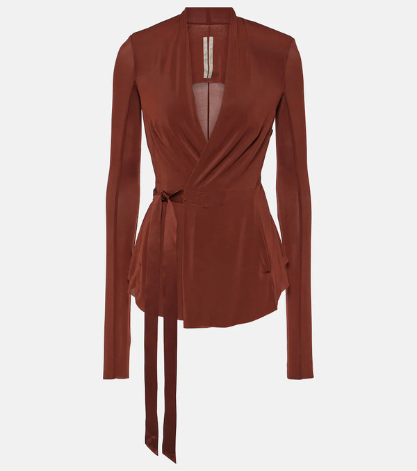  Rick Owens Rick Owens Hollywood Cupro-blend Wrap Jacket 