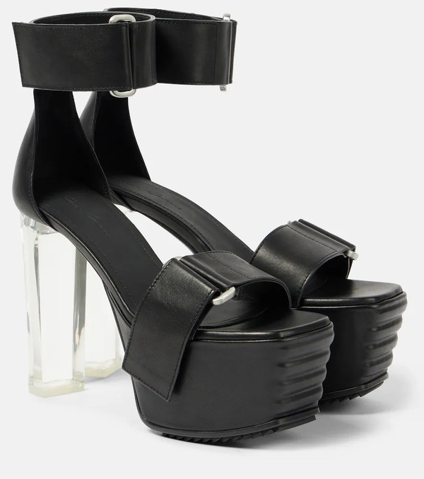  Rick Owens Rick Owens Leather Platform Sandals 