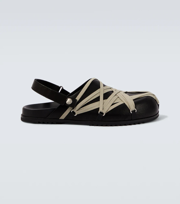  Rick Owens Rick Owens Megalace Leather Mules 