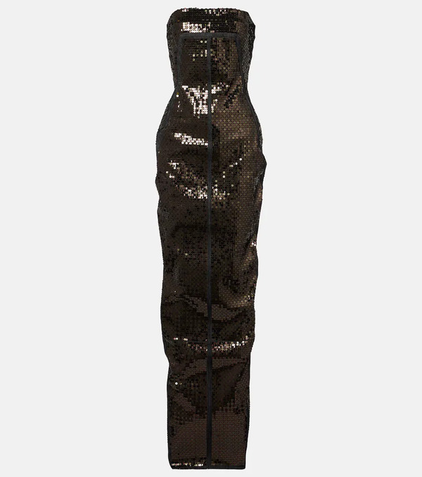  Rick Owens Rick Owens Sequined Denim Bustier Gown 