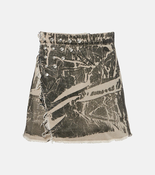  Rick Owens Rick Owens Sisysnap Distressed Denim Miniskirt 