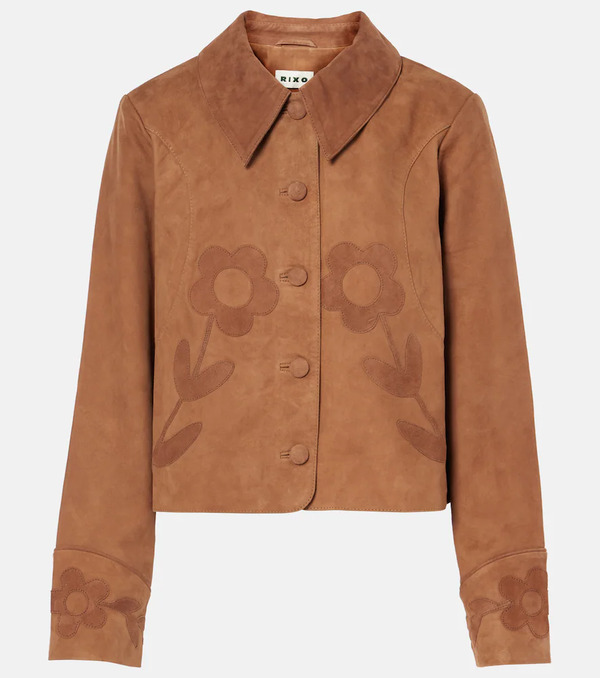  Rixo Rixo Dionne Applique Suede Jacket 