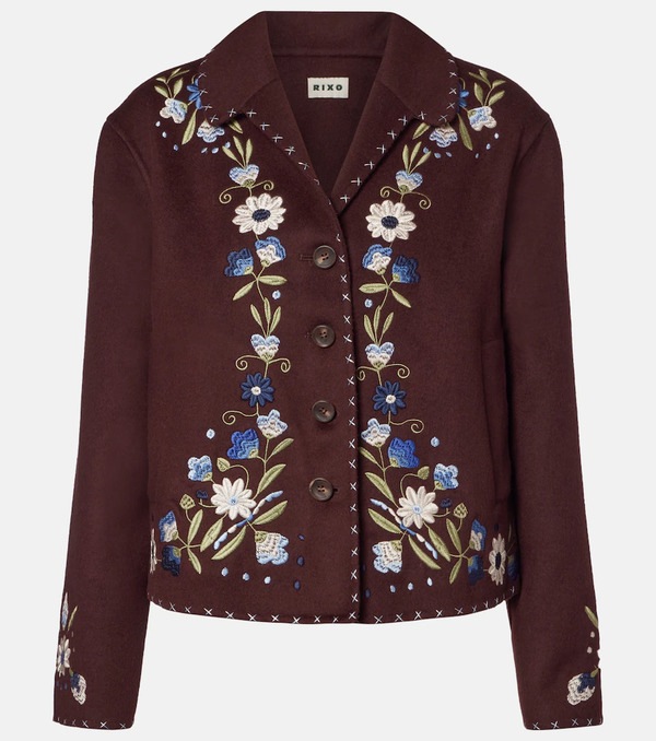  Rixo Rixo Jude Embroidered Wool-blend Jacket 