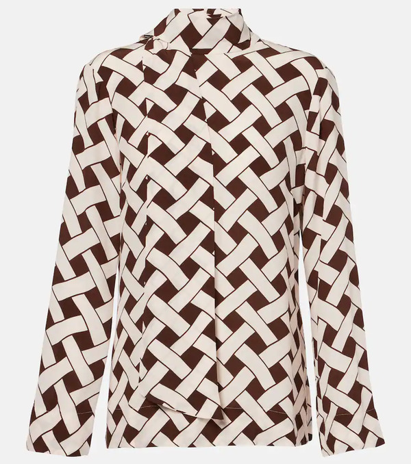  Rixo Rixo Libra Printed Tie-neck Blouse 