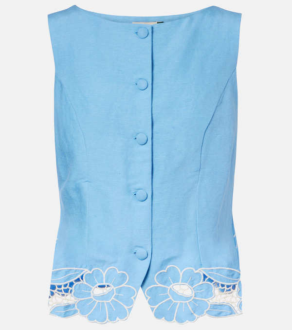  Rixo Rixo Lucca Linen-blend Vest 