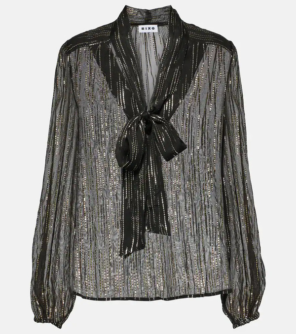  Rixo Rixo Moss Metallic Jacquard Blouse 