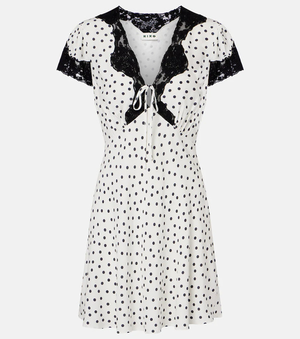  Rixo Rixo Polka-dot Lace-trimmed Minidress 