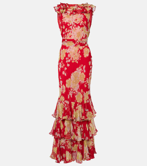  Rixo Rixo Rio Floral Ruffled Gown 