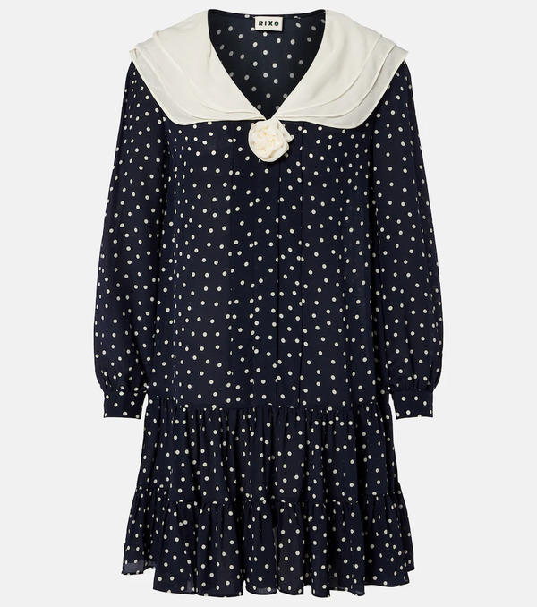  Rixo Rixo Valetta Polka-dot Silk Crepe Minidress 