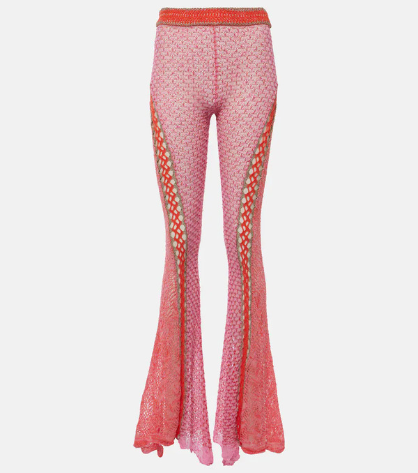  Roberta Einer Roberta Einer Open-knit Cotton Flared Trousers 