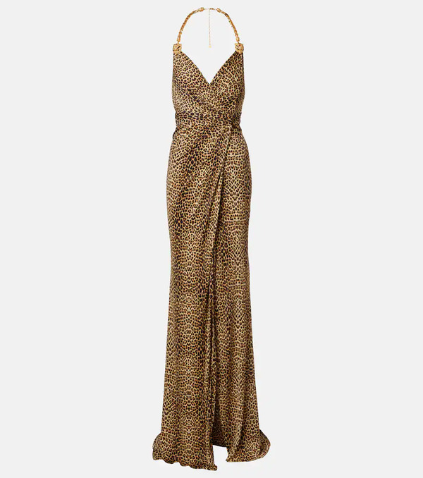  Roberto Cavalli Roberto Cavalli Embellished Open-back Gown 