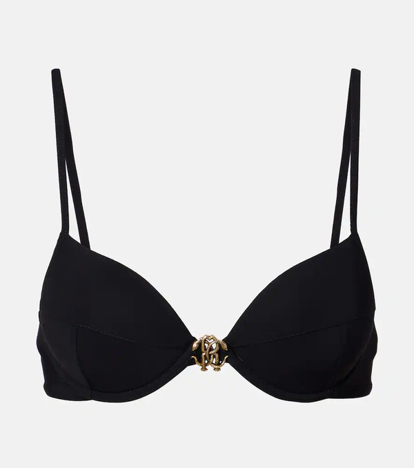  Roberto Cavalli Roberto Cavalli Logo Bikini Top 