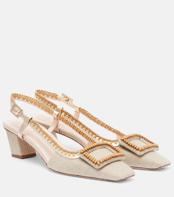  Roger Vivier Roger Vivier Belle Vivier Embellished Slingback Pumps 