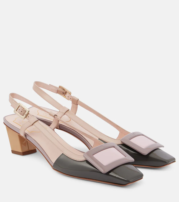  Roger Vivier Roger Vivier Belle Vivier Patent Leather Slingback Pumps 