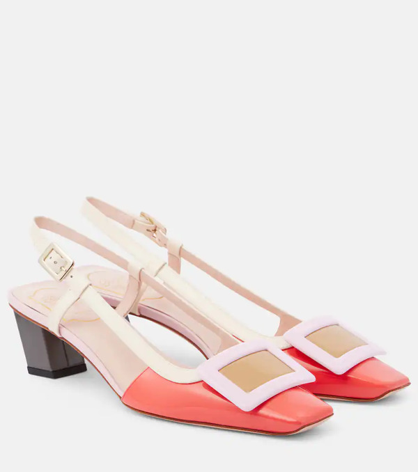  Roger Vivier Roger Vivier Bv Patent Leather Slingback Pumps 