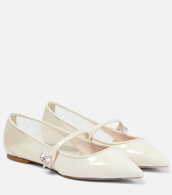  Roger Vivier Roger Vivier Cube B Patent Leather Flats 