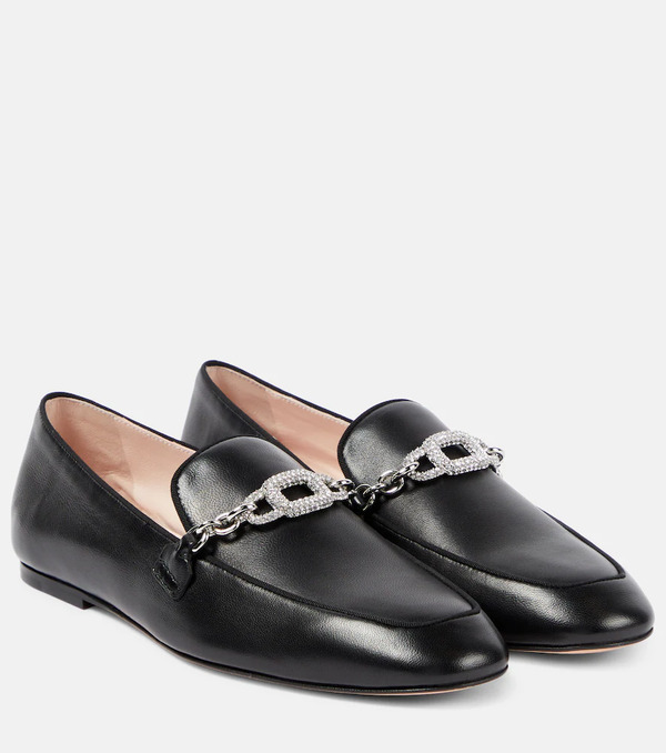  Roger Vivier Roger Vivier Embellished Leather Loafers 