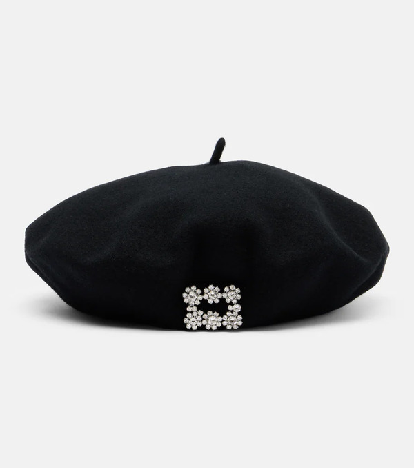  Roger Vivier Roger Vivier Embellished Wool Beret 