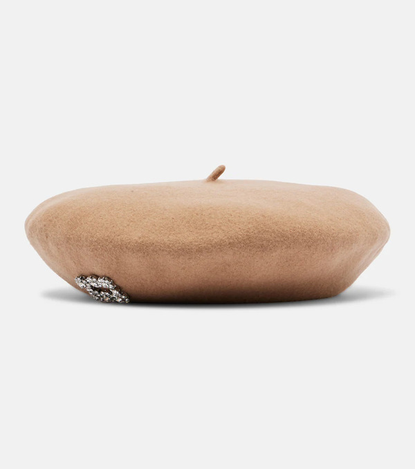  Roger Vivier Roger Vivier Embellished Wool Beret 
