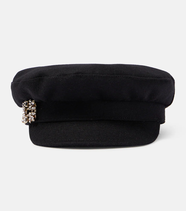  Roger Vivier Roger Vivier Embellished Wool-blend Hat 