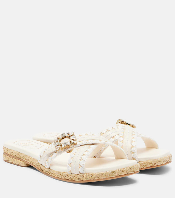  Roger Vivier Roger Vivier Espa Embellished Leather Mules 