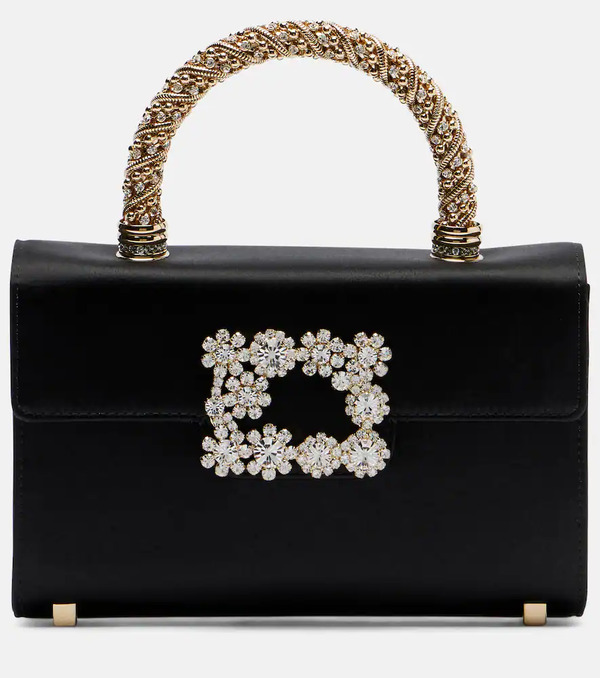  Roger Vivier Roger Vivier Jewel Efflorescence Mini Satin Top-handle Bag 